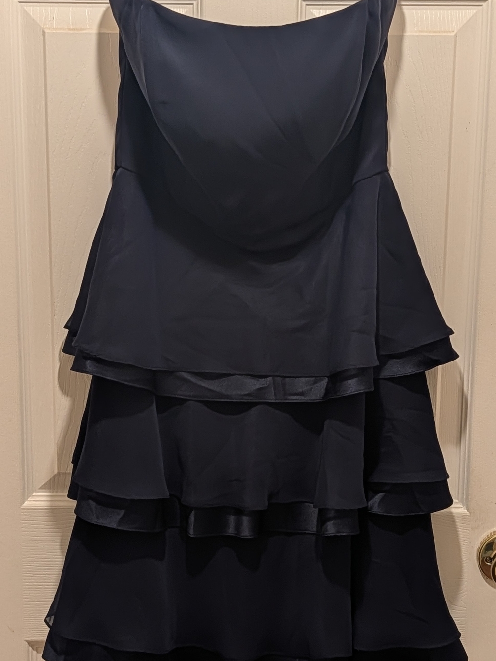 After Six Strapless Navy Tiered Cocktail Dress